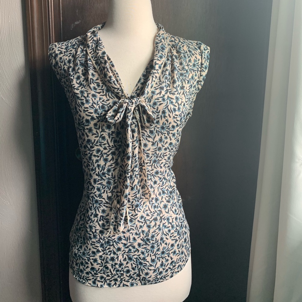 Ann Taylor Loft Tie-Neck Shell